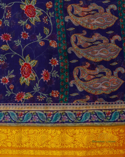 Digital Printed Pure Organza Benarasi Saree