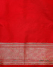 Load image into Gallery viewer, Red Handwoven Pure Kataan Silk Brocade Jaal Benarasi Saree
