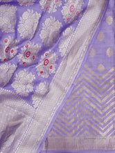 Load image into Gallery viewer, Purple Handwoven Pure Munga Banarasi Suit Fabric
