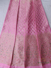 Load image into Gallery viewer, Eesha Light Pink Handwoven Pure Kataan Silk Banarasi Kalidar Lehenga
