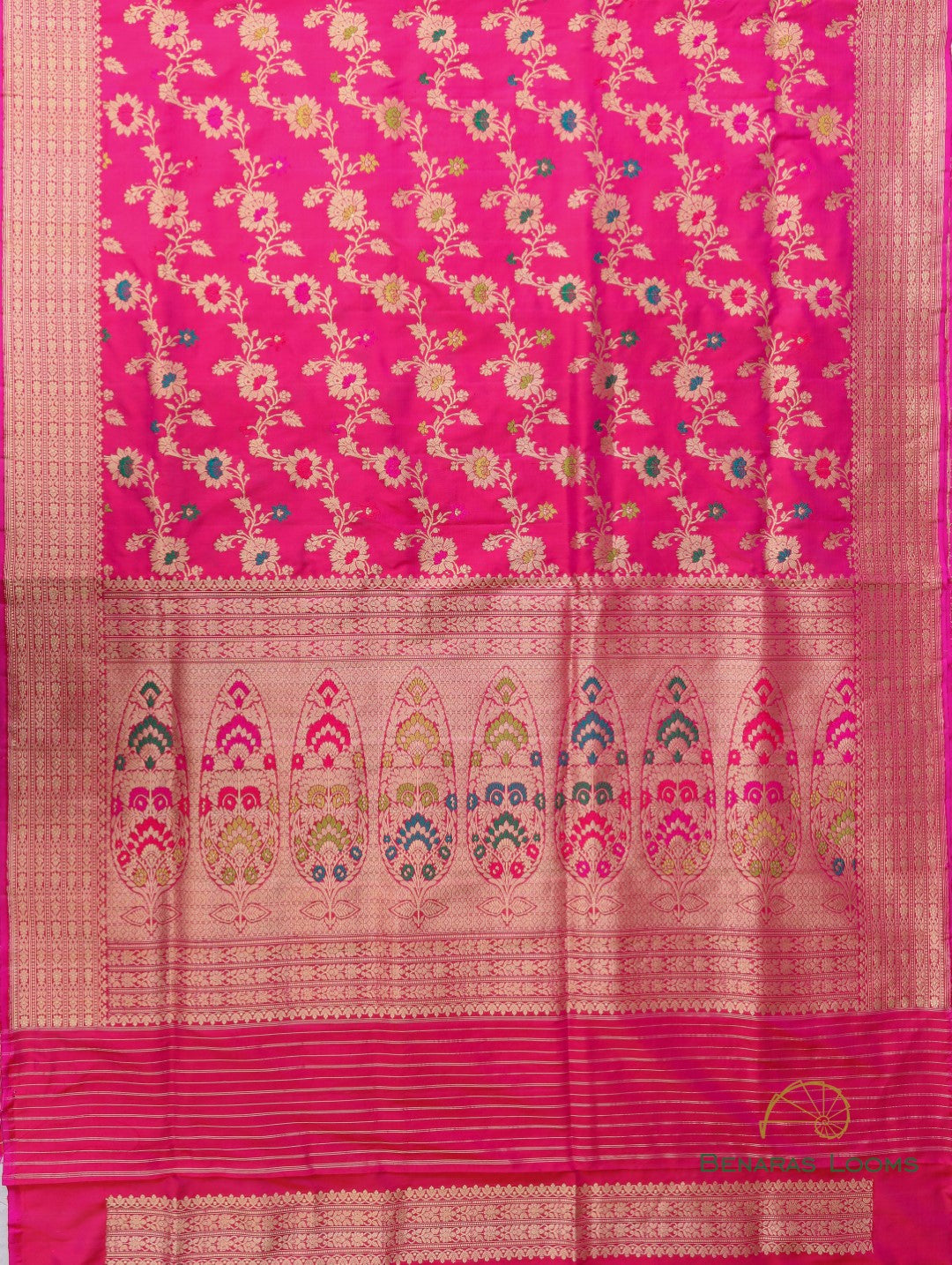 Pink Handwoven Banarasi Jangla Pure Silk Saree
