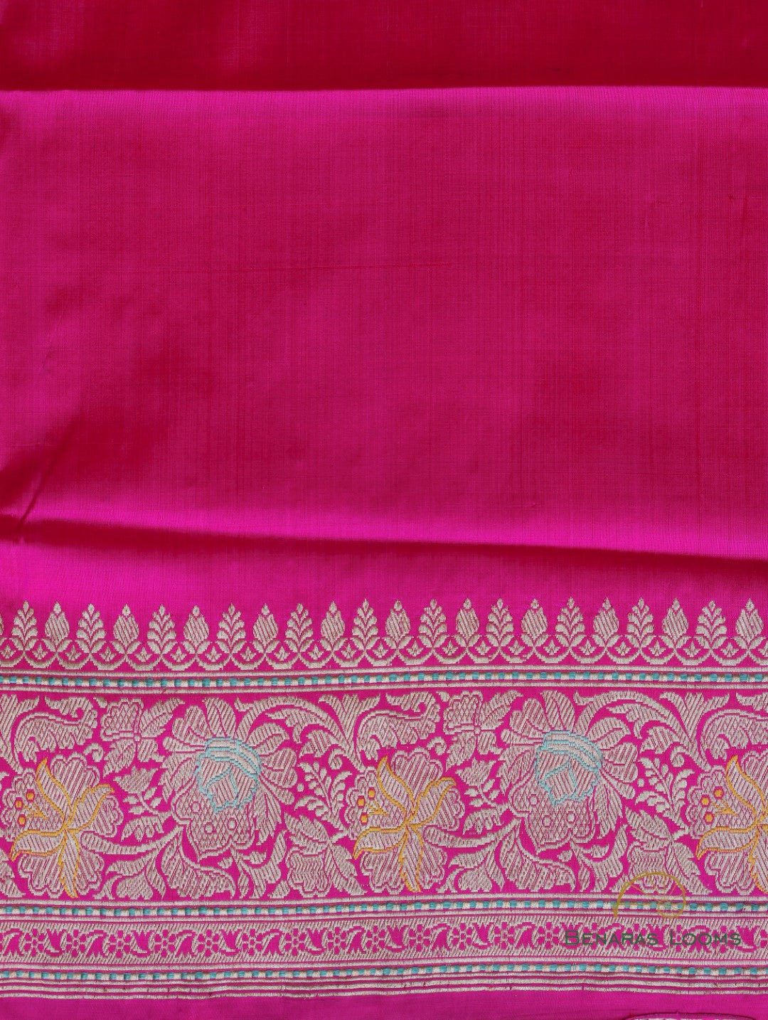 Pink Handwoven Pure Kataan Silk Kadhua Jangla Benarasi Saree