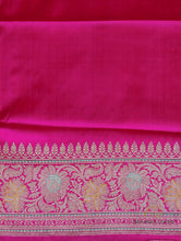 Load image into Gallery viewer, Pink Handwoven Pure Kataan Silk Kadhua Jangla Benarasi Saree
