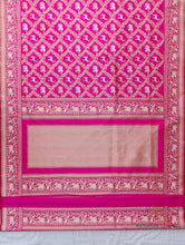 Load image into Gallery viewer, PREORDER - Pink Handwoven Pure Silk Shikargah Banarasi Saree
