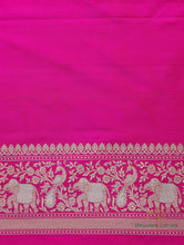 Load image into Gallery viewer, PREORDER - Pink Handwoven Pure Silk Shikargah Banarasi Saree
