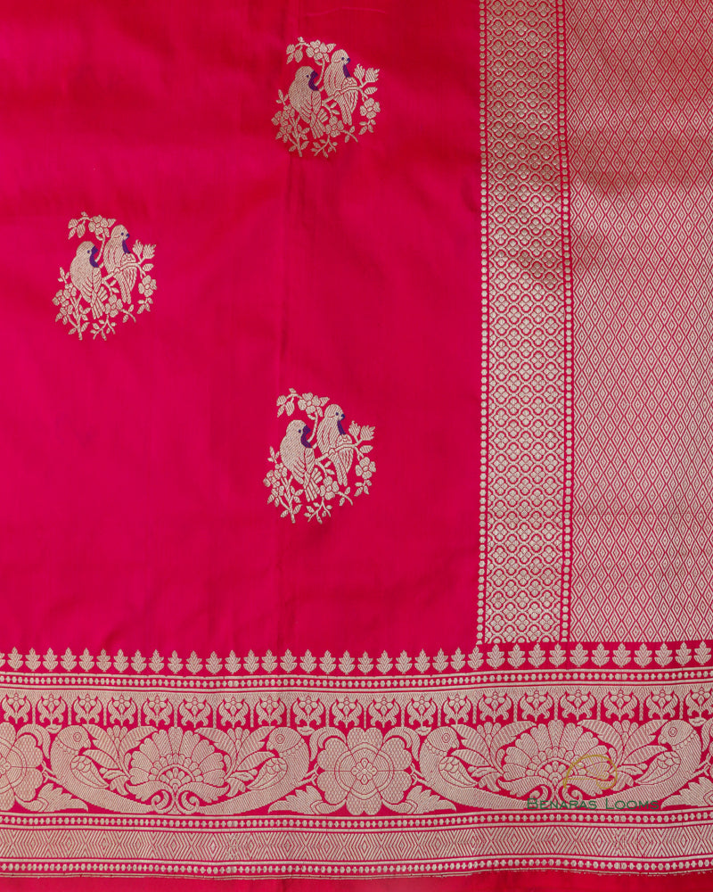 Handwoven Pure Kataan Silk Kadhua Buti Shikaargah Benarasi Saree