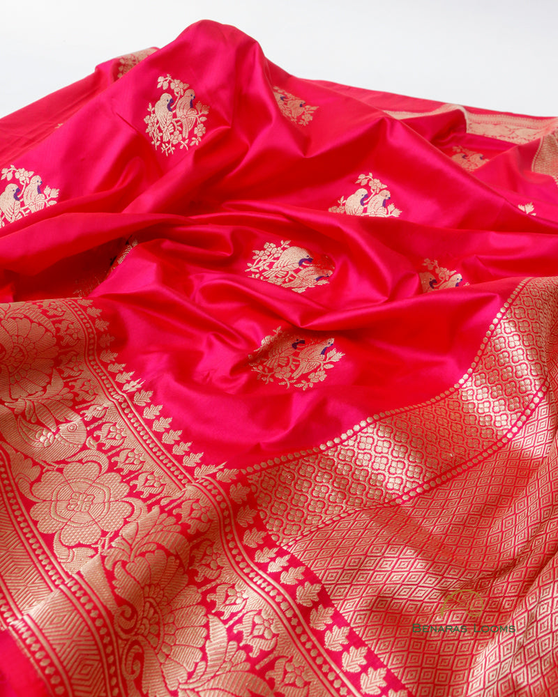 Handwoven Pure Kataan Silk Kadhua Buti Shikaargah Benarasi Saree