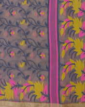 Load image into Gallery viewer, Purple Handwoven Pure Cotton Silk Tantuj Saree
