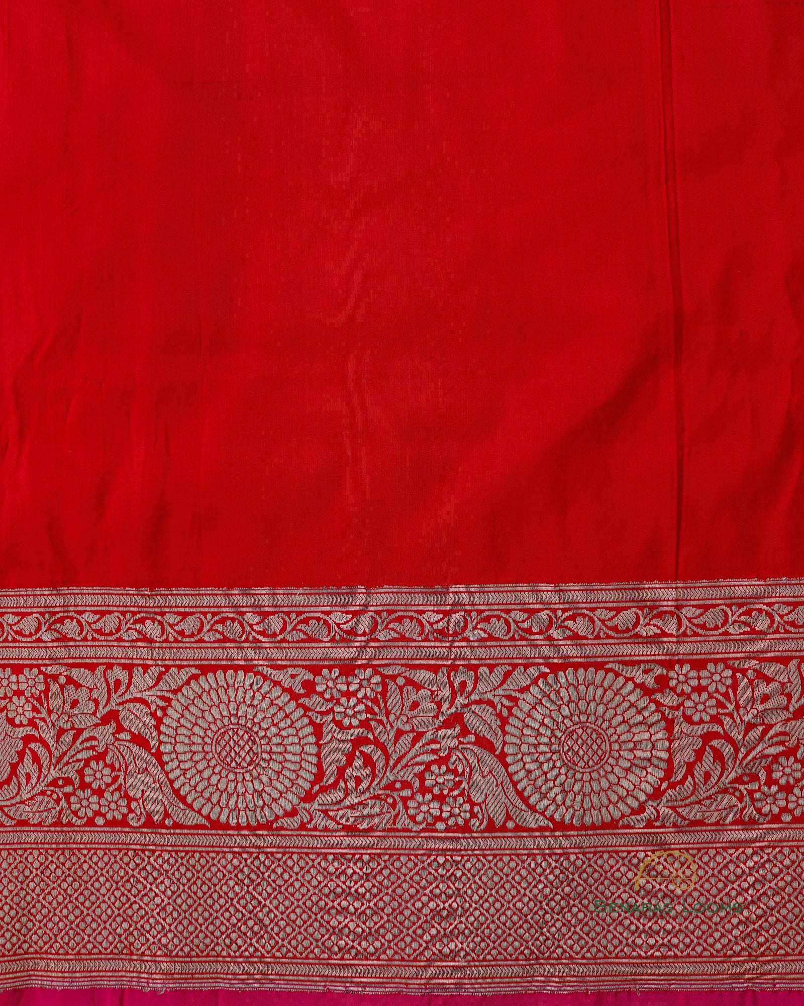 Red Handwoven Pure Kataan Silk Kadhua Jaal Benarasi Saree