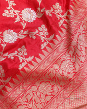 Load image into Gallery viewer, Red Handwoven Kadhua Jangla Alfi Banarasi Dupatta
