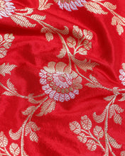 Load image into Gallery viewer, Red Handwoven Kadhua Jangla Alfi Banarasi Dupatta
