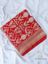 Load image into Gallery viewer, Red Handwoven Pure Silk Banarasi Saree
