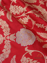 Load image into Gallery viewer, Red Handwoven Pure Silk Banarasi Saree
