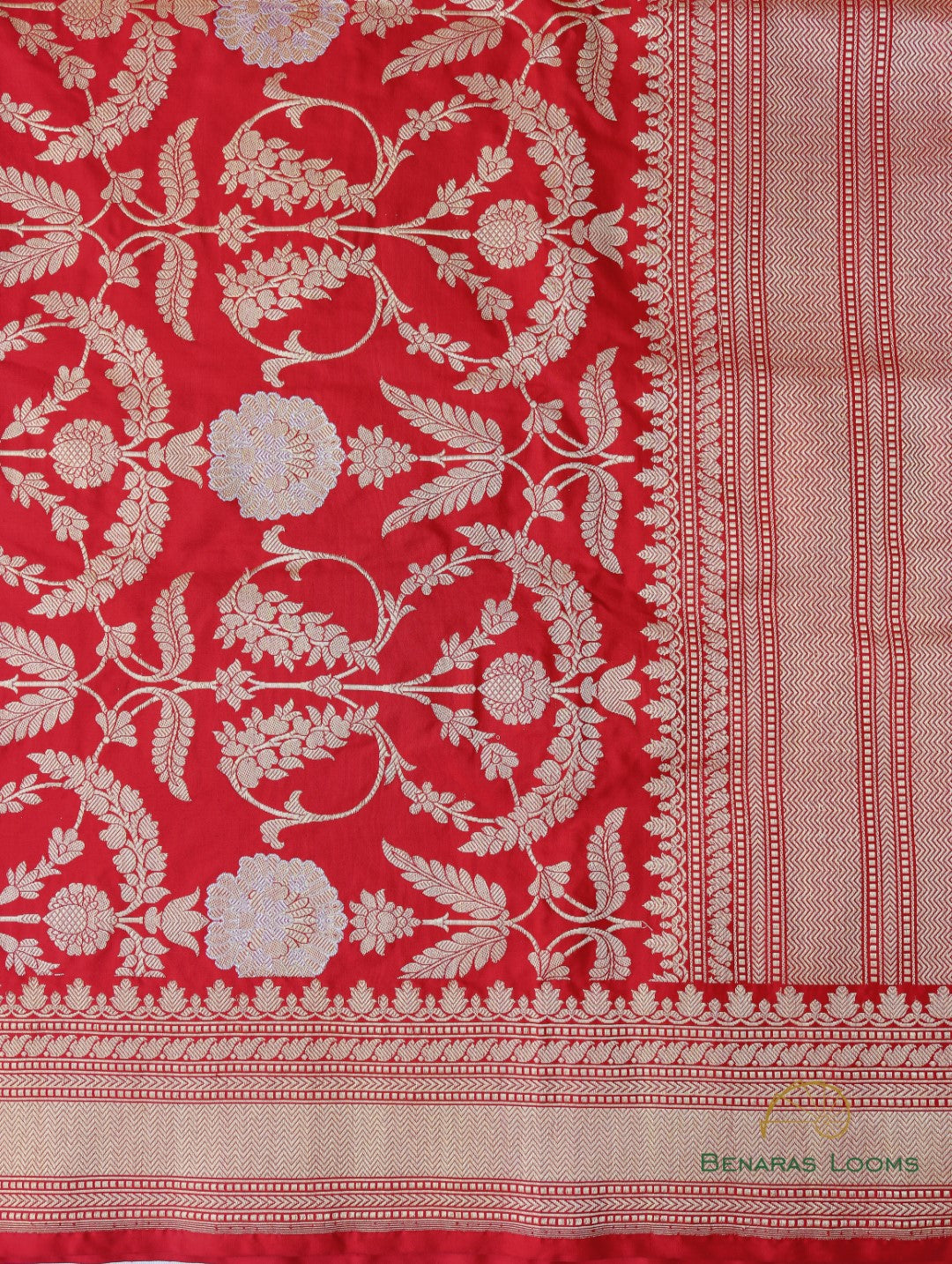Red Handwoven Pure Kataan Silk Banarasi Saree