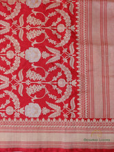 Load image into Gallery viewer, Red Handwoven Pure Silk Banarasi Saree
