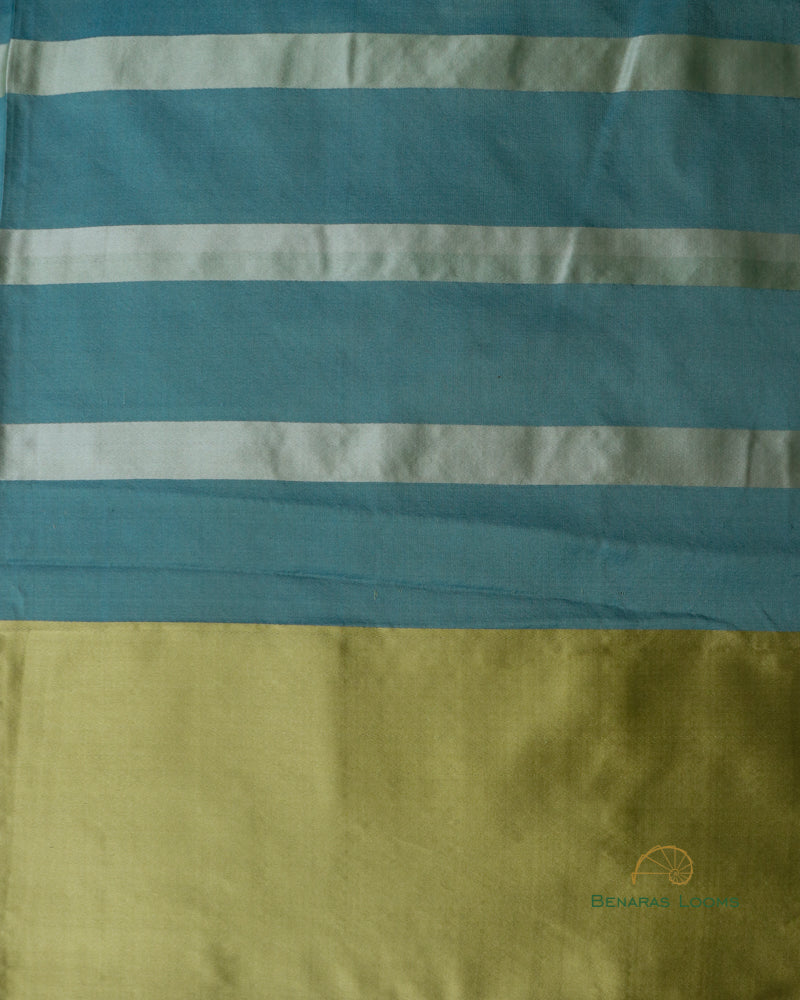 Teal Blue Handwoven Pure Kataan Silk Kadhua Buti Benarasi Saree