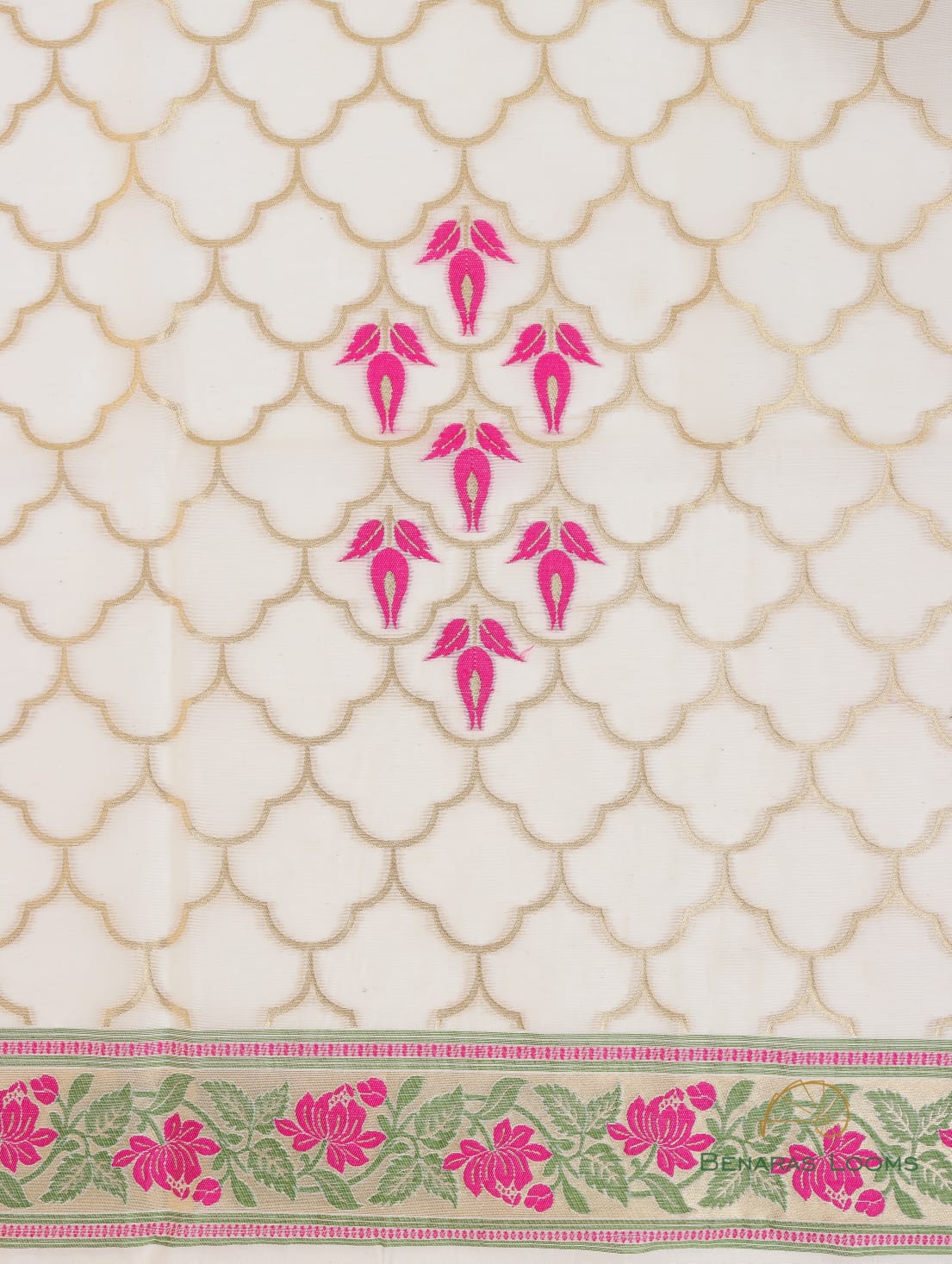 Dyeable Handwoven Pure Kora Cotton Banarasi Suit Fabric