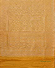 Load image into Gallery viewer, Yellow Handwoven Pure Kataan Silk Brocade Jaal Benarasi Saree
