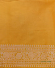 Load image into Gallery viewer, Yellow Handwoven Pure Kataan Silk Brocade Jaal Benarasi Saree
