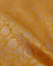 Load image into Gallery viewer, Yellow Handwoven Pure Kataan Silk Brocade Jaal Benarasi Saree
