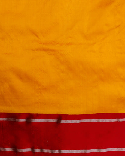 Yellow Handwoven Pure Kataan Silk Kadhua Buta Benarasi Saree